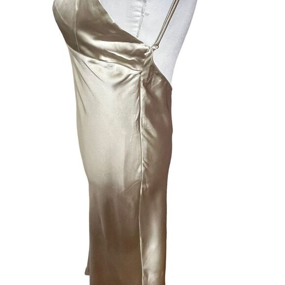 Zara NWT Satin Slip Dress Women’s Size Medium Gold Midi Camisole Style - Picture 7 of 9